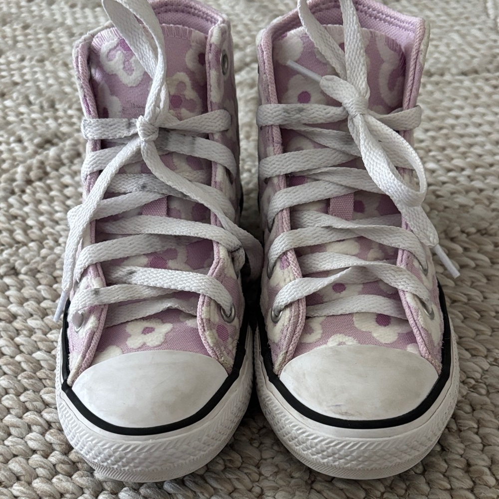 Converse Kids Floral Pink High-Top Sneakers